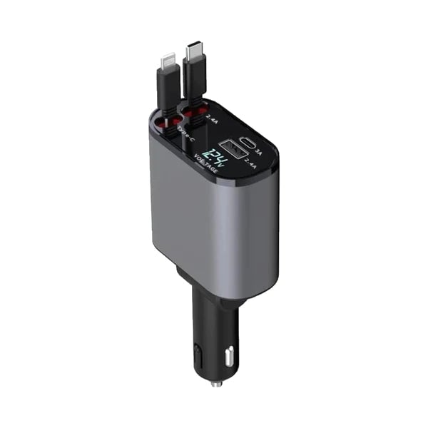 ChargeSpiralTM 4-in-1 Car Charger