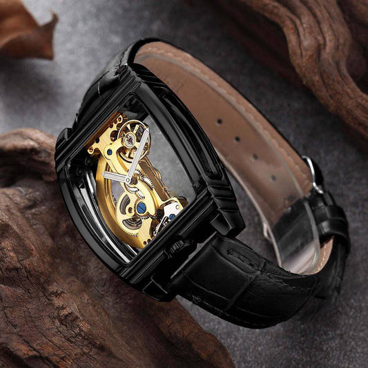 Transparent Automatic Mechanical Steampunk Skull Luxury Gear Watch