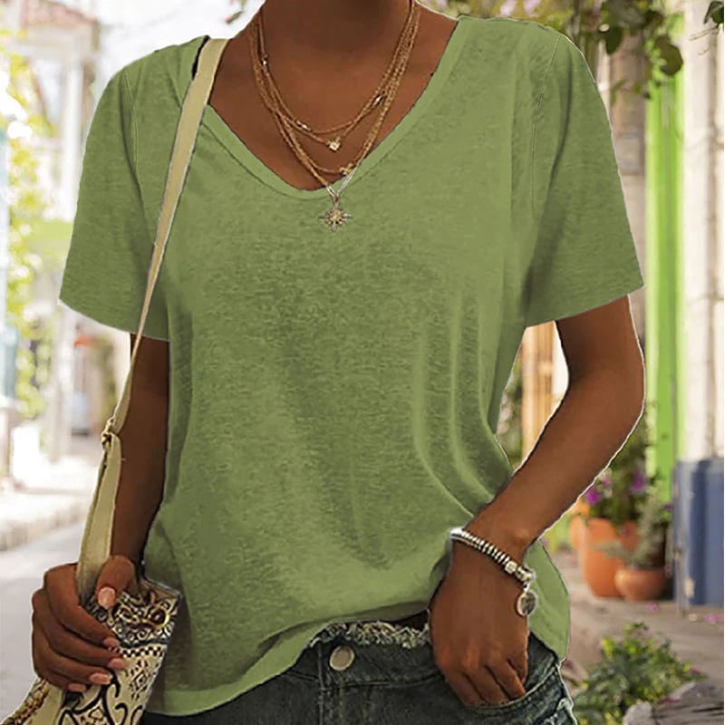 Comfortable Casual Solid Multicolor T-Shirt