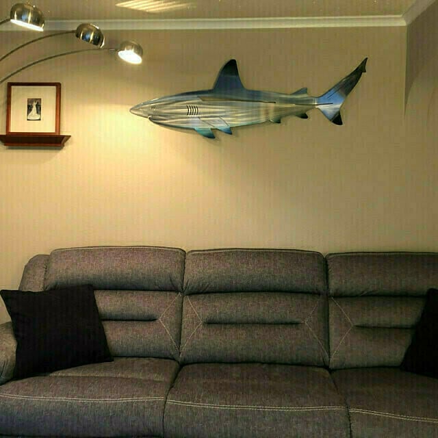 Metal Shark Art Wall Decor