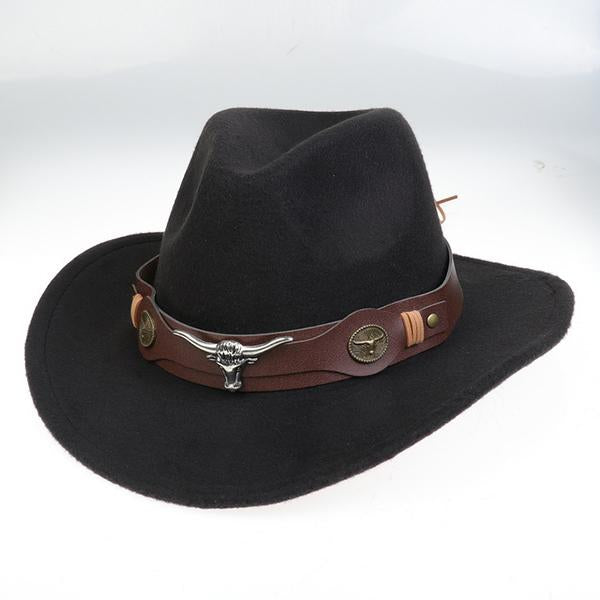 Solid Color Western Cowboy Woolen Jazz Hat