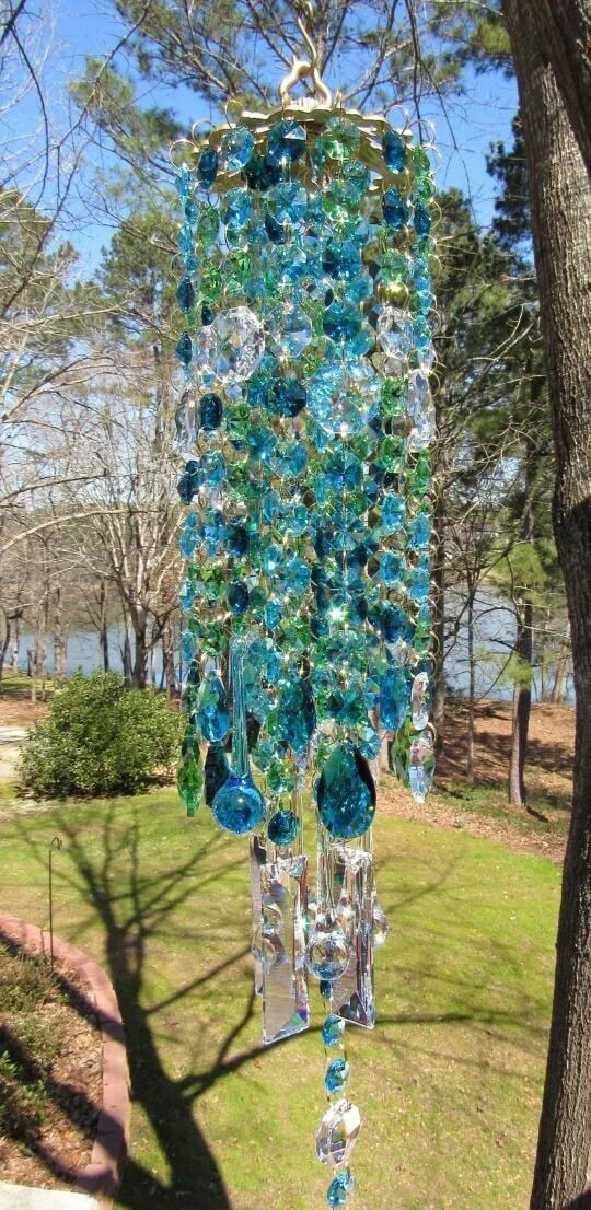 🎊26 Inches Aurora Crystal Glass Wind Chime