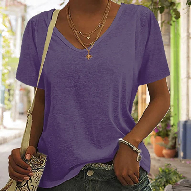 Comfortable Casual Solid Multicolor T-Shirt