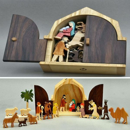 🔥Clearance Sale 49%-The Christmas Story Unique Nativity Set Wooden Nativity Scene