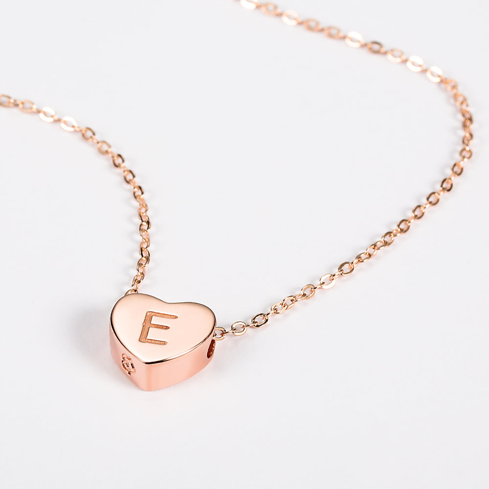 Engraved Heart Initial Necklace