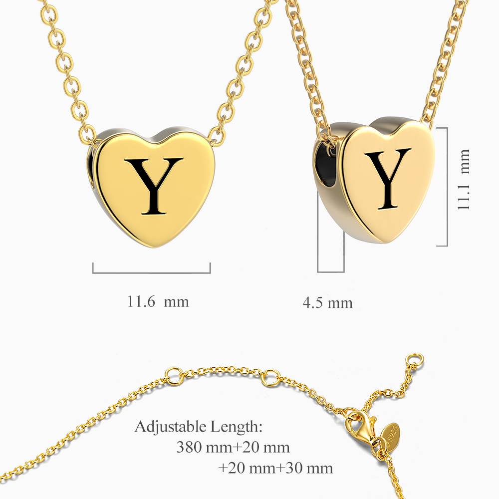 Engraved Heart Initial Necklace