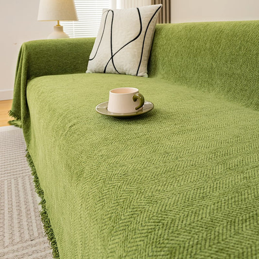 Four-season universal herringbone chenille sofa towel