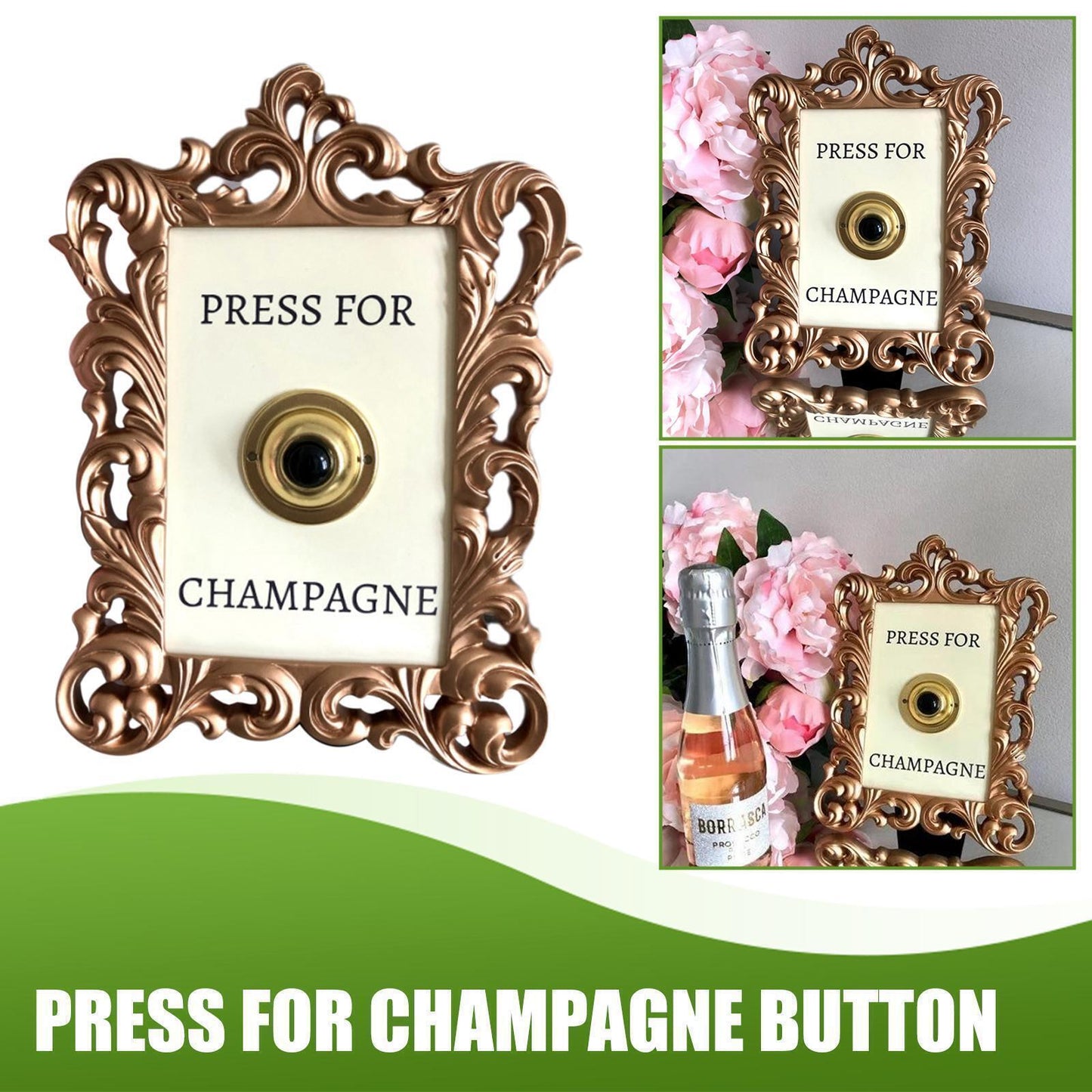 Press For Champagne handmade bell sign decor