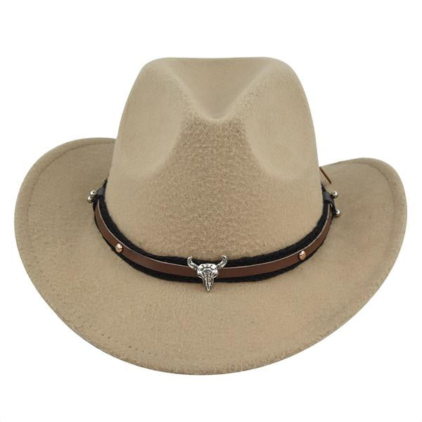 Solid Color Western Cowboy Woolen Jazz Hat