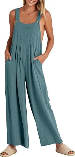 Plus Size Wide Leg Overalls Jumpsuit (Buy 2 Free Shipping)