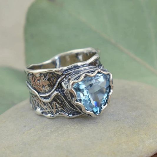 🎁Blue Topaz Silver Ring