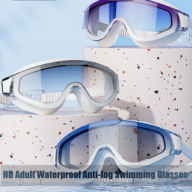 HD Adult Waterproof Anti-fog Swimming Glasses