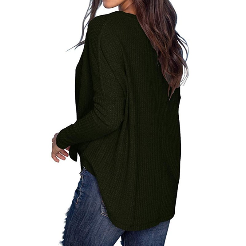 Women's Waffle Knit Tunic Blouse