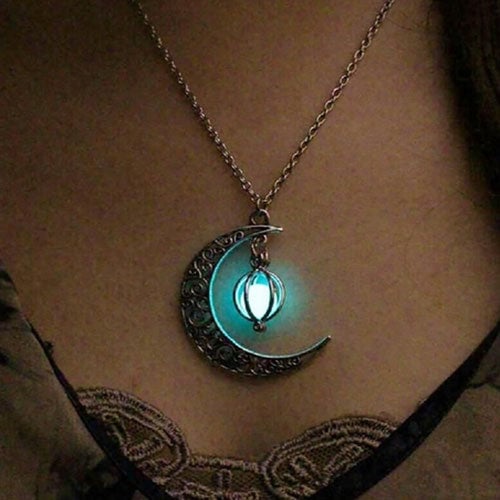 Glowing Crescent Moon Necklace