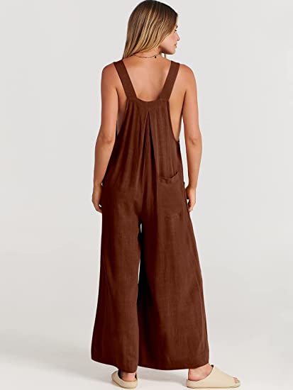 Plus Size Wide Leg Overalls Jumpsuit (Buy 2 Free Shipping)