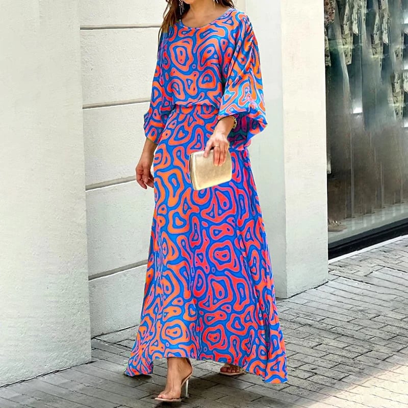 NolaTM Swirl Slit Sleeve Maxi Dress Set