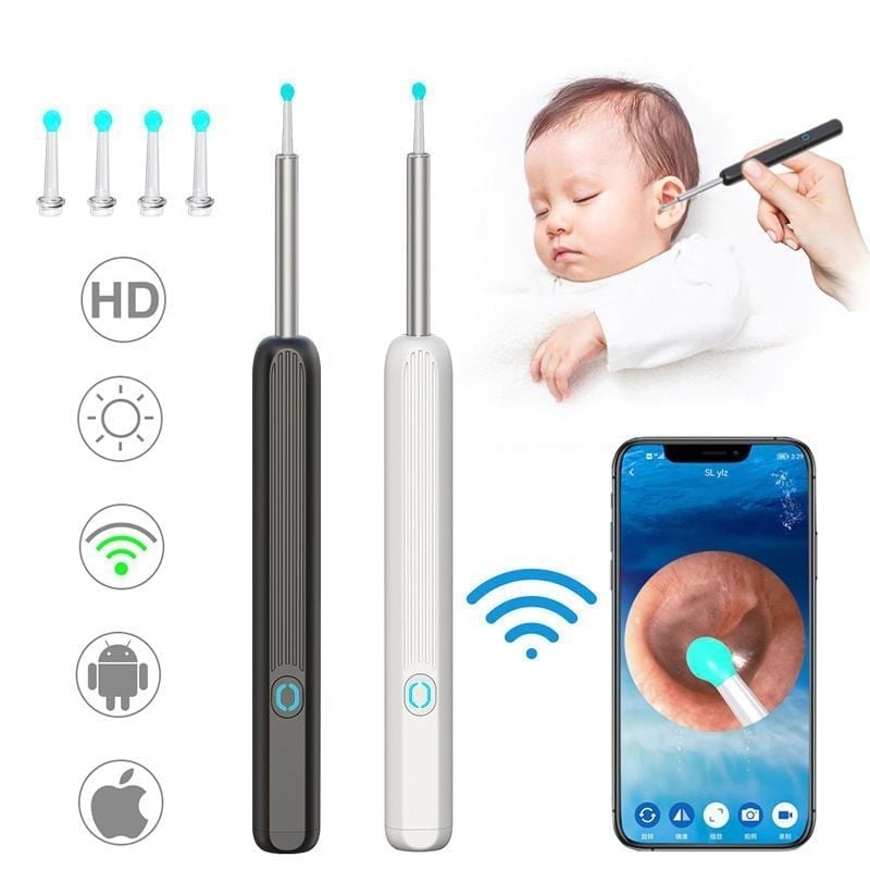 (🌲Early Christmas Sale- SAVE 50% OFF)Clean Earwax - Wi -Fi Visible Wax Elimination Spoon,USB 1080P HD Load Otoscope