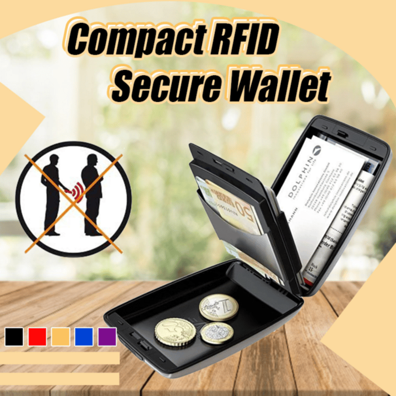 Minimalist Slim Leather Credit Card Holder RFID Aluminum Wallet for Men & Women