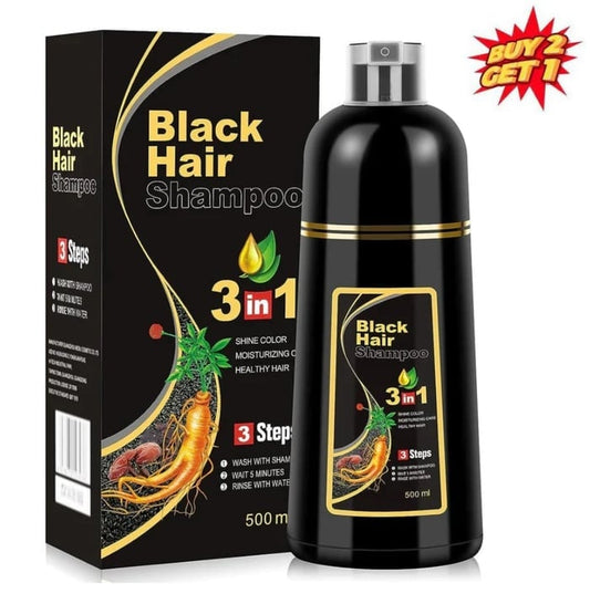 Black Hair DYE Shampoo 3 In 1 BUY 2 GET 1 FREE with Money Back Guarantee