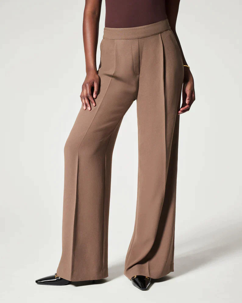 Crepe Pleated Pants