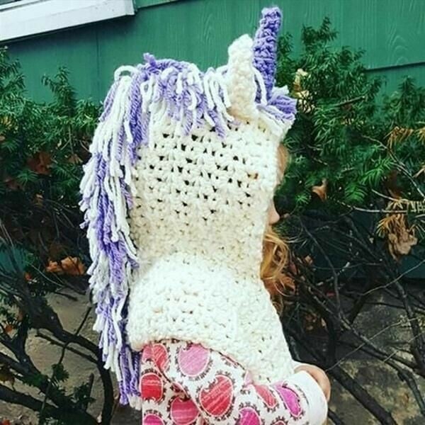 KNITTED UNICORN HATS WITH SCARF SET WINTER WINDPROOF