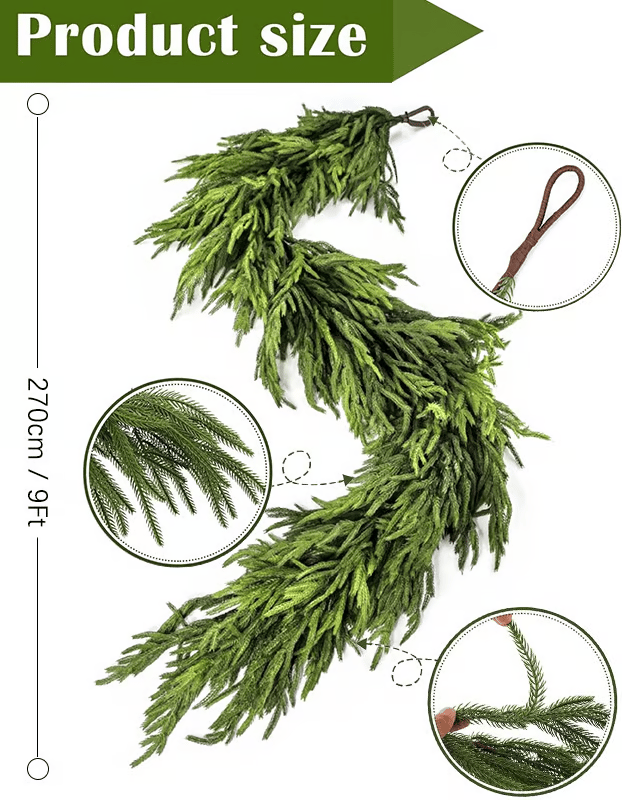 Christmas Sale 50% OFF!✨Realistic Touch Christmas Greenery - Norfolk Pine Garland🌲