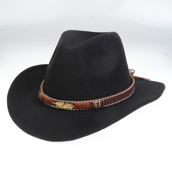 Solid Color Western Cowboy Woolen Jazz Hat