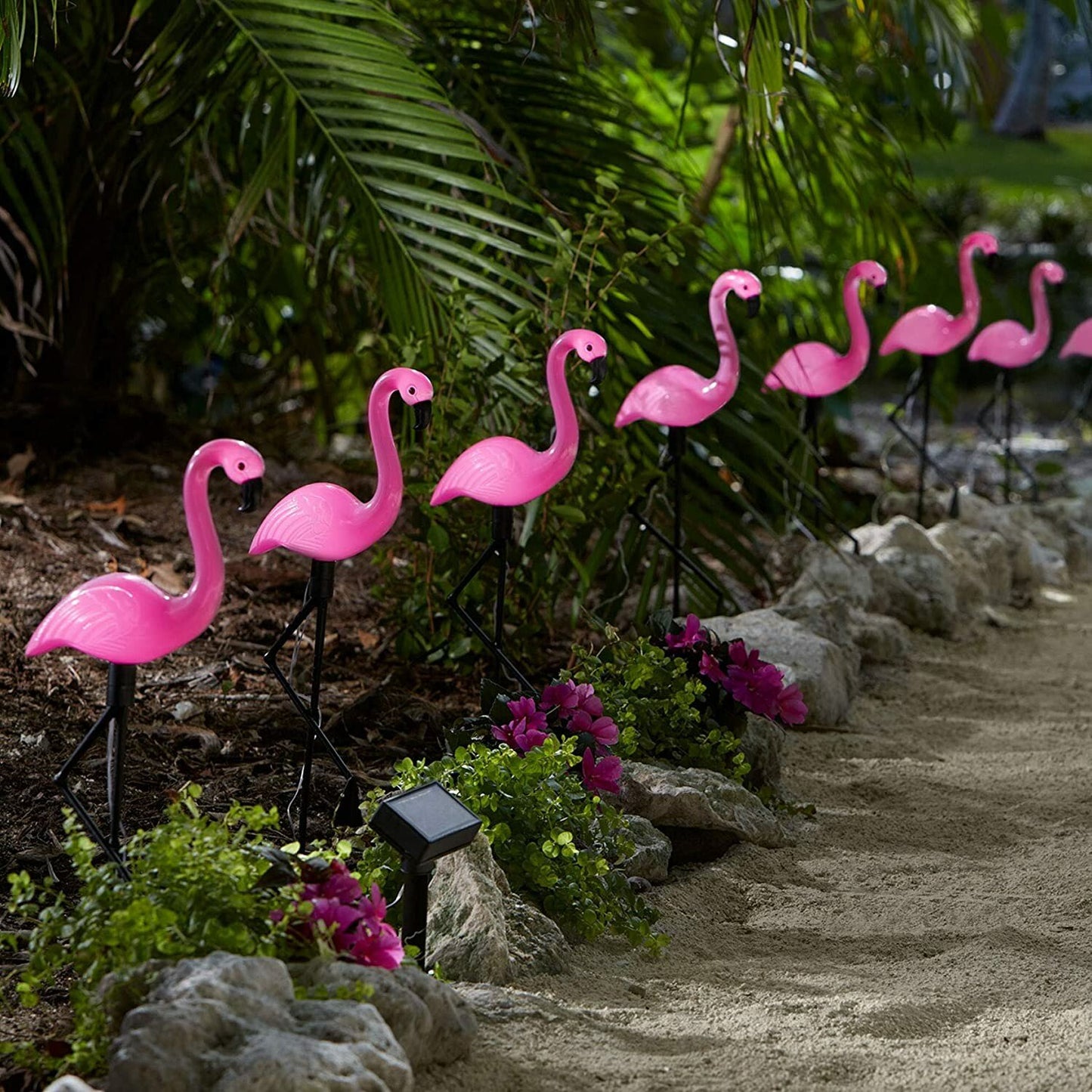 LED Solar Flamingo Stake Light