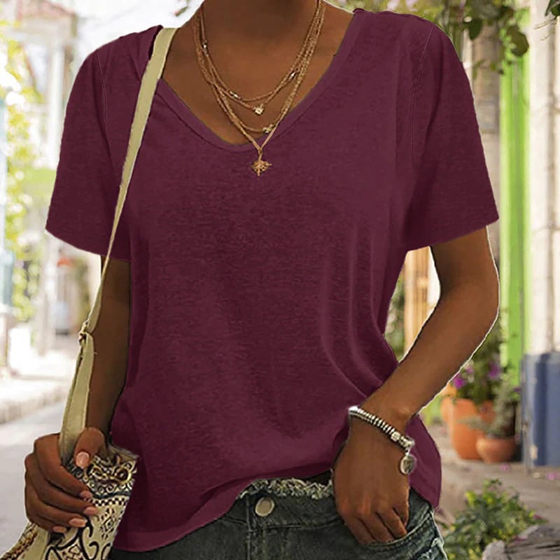 Comfortable Casual Solid Multicolor T-Shirt