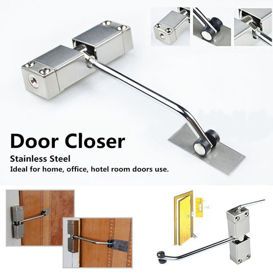 Household silent no-punch automatic door closer