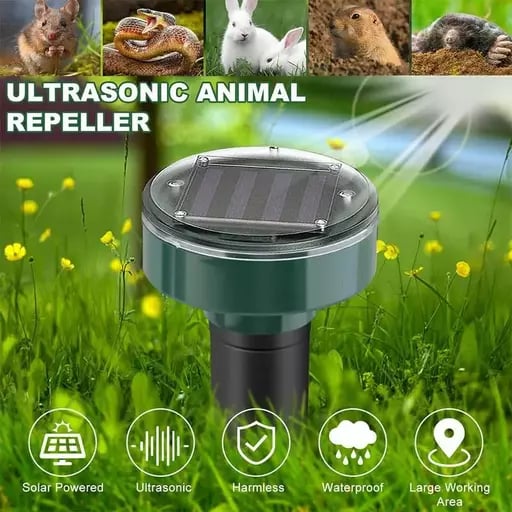 Solar Power Ultrasonic Sonic Mouse Mole Snakes Pest Rodent Repeller