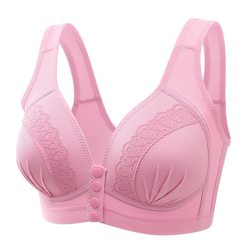 BUY 1 GET 2 FREE(Please add 3 pcs to cart)-2023 Front Button Breathable Skin-Friendly Cotton Bra