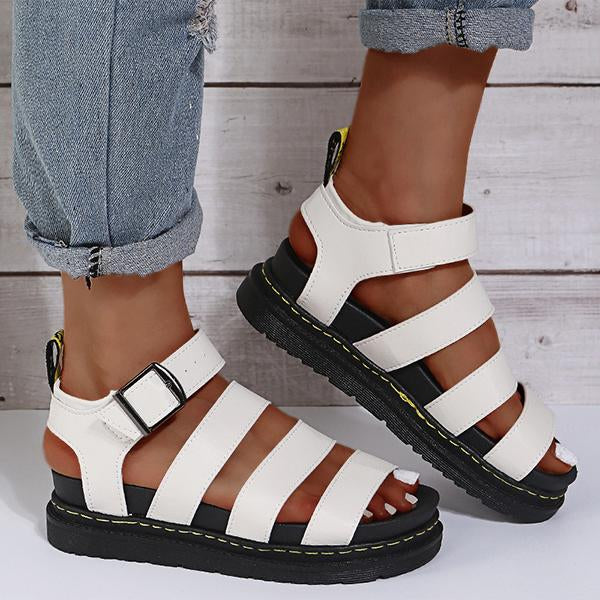 Women's Buckle Thick Sole Soft Sole Flat Sports Sandals