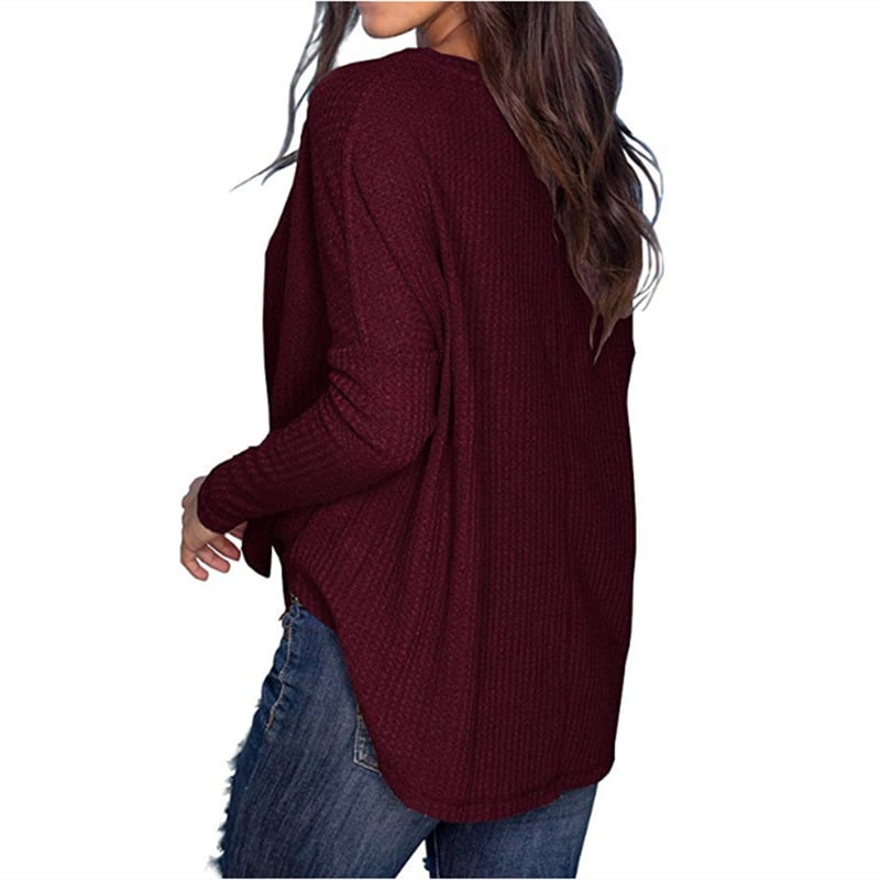 Women's Waffle Knit Tunic Blouse