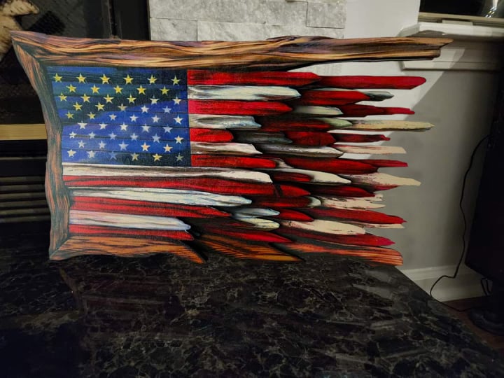 🔥Handmade Honor Flag With Cypress Trim