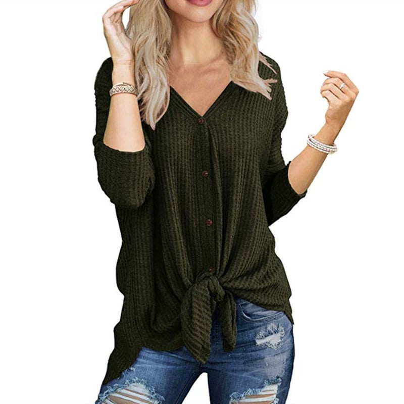 Women's Waffle Knit Tunic Blouse