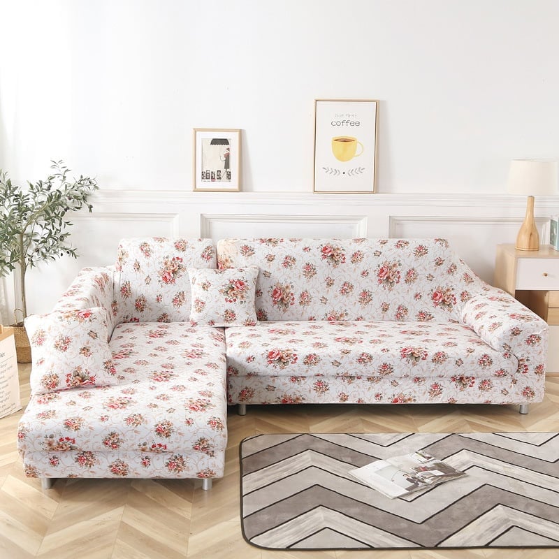 Flowers-Full-wrapped Universal Stretch Sofa Cover