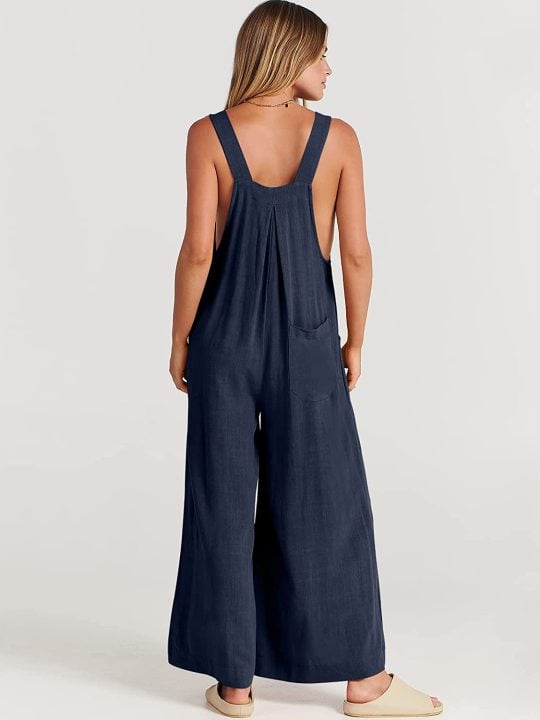 Plus Size Wide Leg Overalls Jumpsuit (Buy 2 Free Shipping)