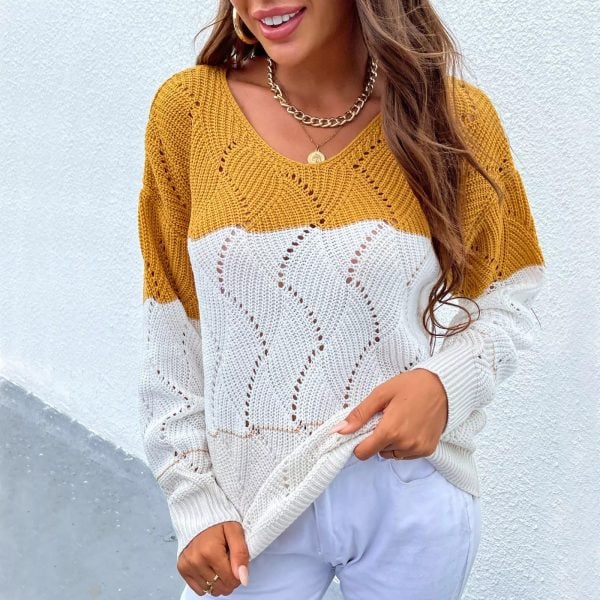 Fashion Women Soft Mohair Hollow Out Knit Pullover Sweaters