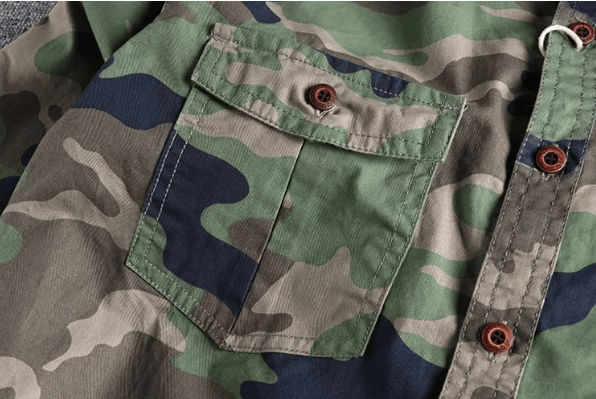 Men Camouflage Cargo American Style  Long Sleeve Shirts