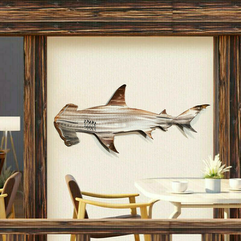 Metal Shark Art Wall Decor