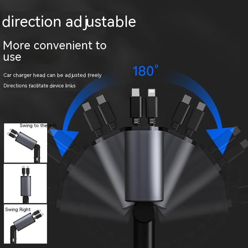 ChargeSpiralTM 4-in-1 Car Charger