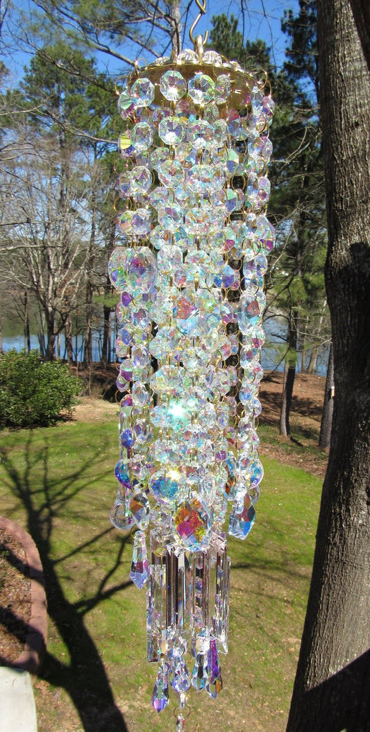 🎊26 Inches Aurora Crystal Glass Wind Chime