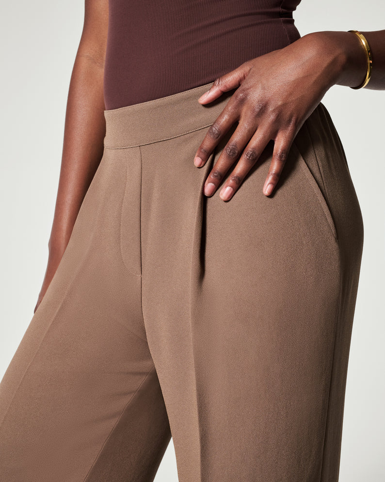 Crepe Pleated Pants