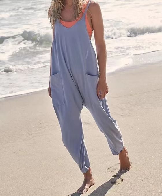 Womens Casual Wide Leg Jumpsuit