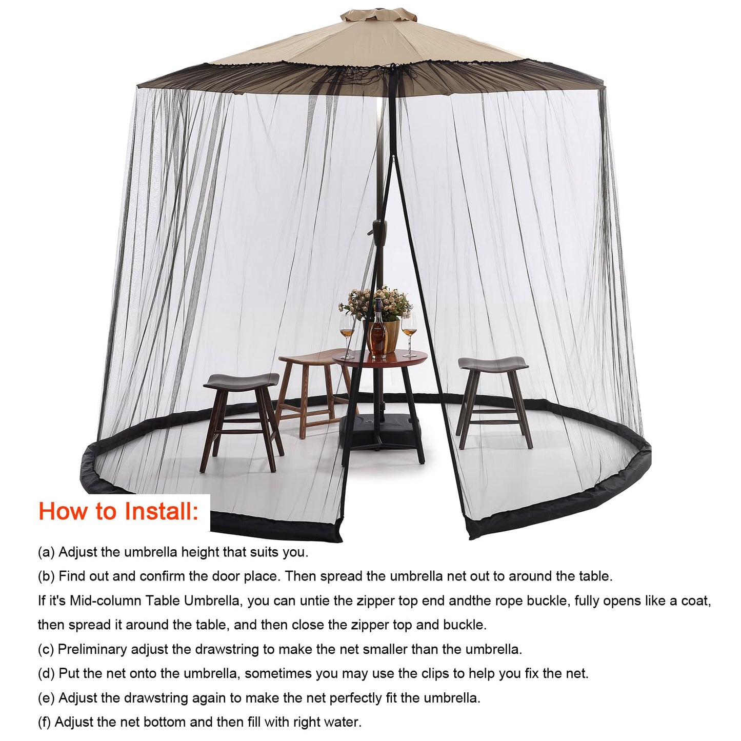 🔥SUMMER HOT SALE - 7.5-10 FT Patio Umbrella Mosquito Net