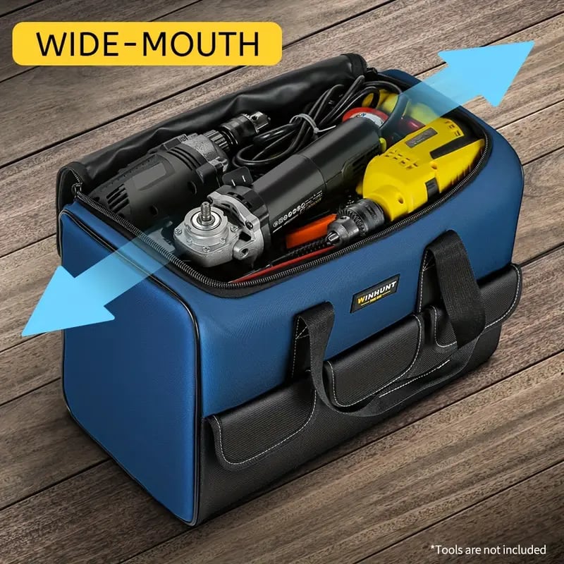 Heavy Duty Tool Bag With Wide Mouth For Tool Storage