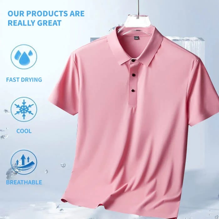 Men's Ice Silk Short Sleeve Polo Shirt