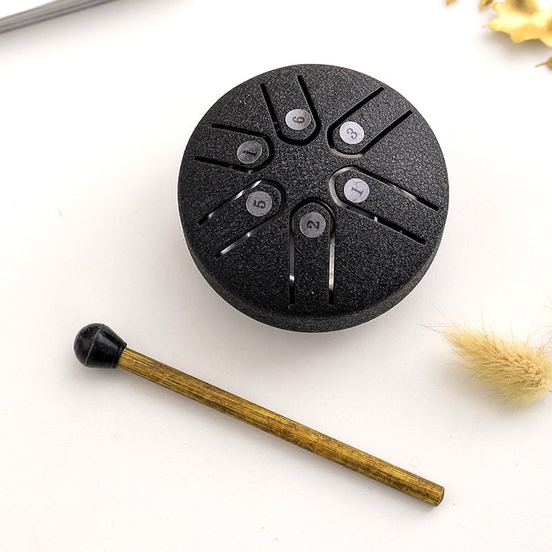 BUDDHA STONES MINI STEEL TONGUE DRUM 3 INCH SOUND HEALING DRUM KIT