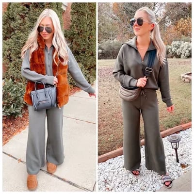 Long Sleeve Wide Leg Jumpsuit